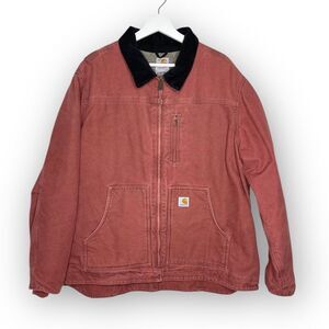 Vintage Y2K Carhartt Pink Sherpa Work Wear Jacket Coat WC061 VRS Womens Size 2XL